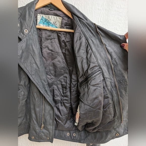 Vintage Verri Pelle By M. Julian Black Leather Bomber Jacket Size 36 - Picture 5 of 7